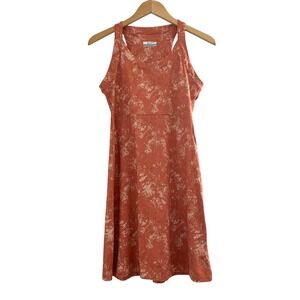 Columbia Womens Coral Orange Abstract Print Racerback Active Dress XS Active